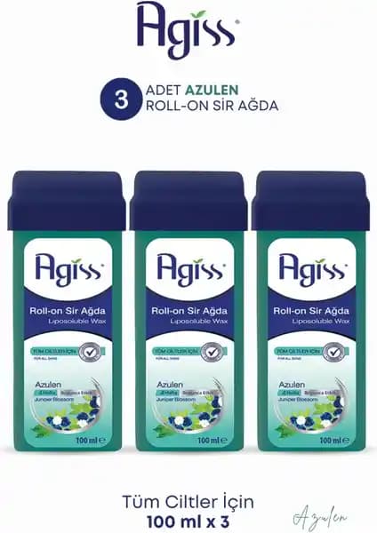 Agiss Roll-On Sir Ağda Azulen: Doğal ve Hassas Ciltler İçin Profesyonel Ağda Deneyimi