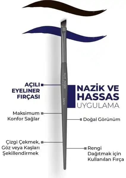 Alix Avien Açılı Eyeliner Fırçası AA214 ile İnce ve Kontrolü Makyaj Uygulamaları