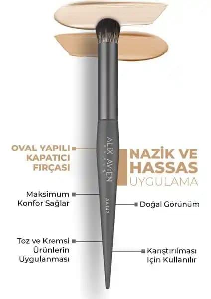 Alix Avien Oval Yapılı Kapatıcı Fırçası - Doğal ve Homojen Makyaj Uygulamaları İçin