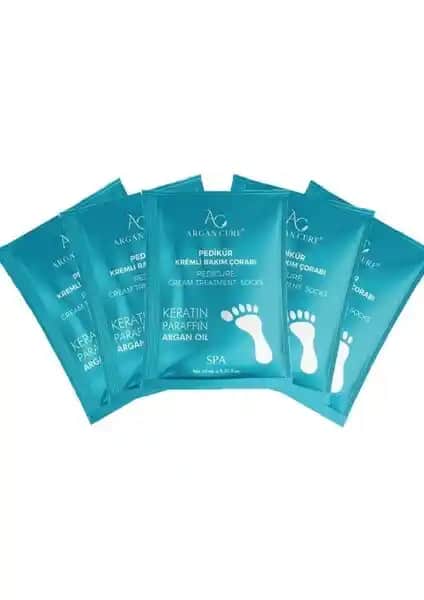 Argan Cure Pedikür Kremli Bakım Çorabı 5'li Paket ile Evde Profesyonel Ayak Bakımı