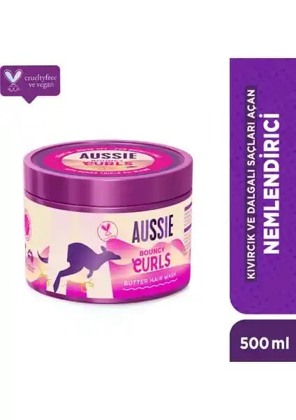 Aussie Bouncy Curls Kıvırcık ve Dalgalı Saçlar İçin Doğal Bakım Maskesi 500 ml