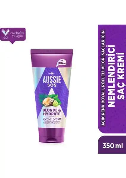 Aussie Sos Blonde & Hydrate Saç Kremi Açık ve Gri Saçlar İçin Renk Koruma ve Nemlendirme Çözümü