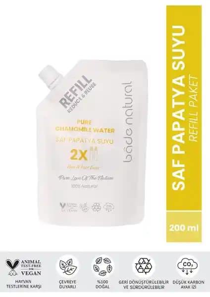 Bade Natural Papatya Suyu Saç Toniği Refill Paketi ile Doğal ve Sürdürülebilir Saç Bakımı