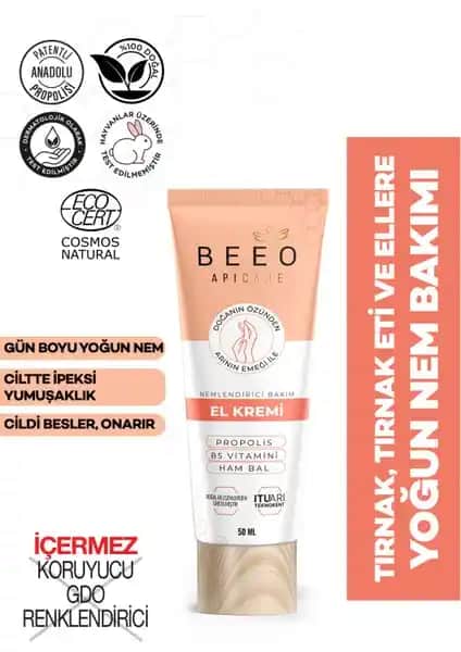 BEE'O Apicare El Kremi: Doğal ve Etkili Nemlendirme Çözümü 75-90 Karakter