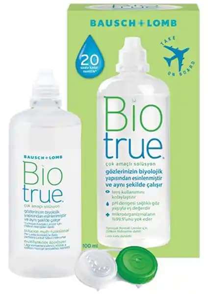 Biotrue 100 ml Çok Amaçlı Kontak Lens Bakım Solüsyonu Günlük Kullanım ve Seyahat İçin Uygun