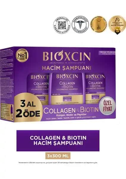 Bioxcin 3 Al 2 Öde Collagen Biotin Şampuan ile Saçlarınızı Güçlendirin ve Hacim Kazanın