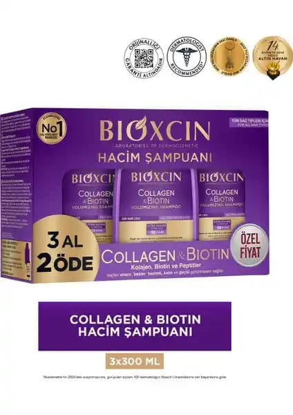 Bioxcin 3 Al 2 Öde Collagen Biotin Şampuan ile Saçlarınızı Güçlendirin ve Hacim Kazanın