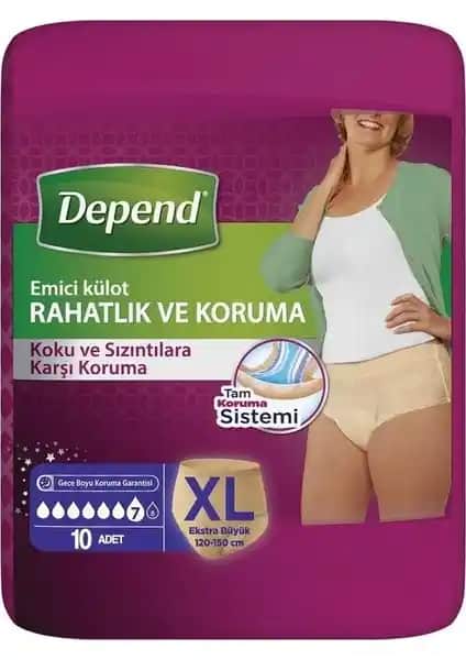 Depend Emici Külot Lohusa Pedi XL - Günlük Rahatlık ve Güvenlik Sunan Kadın Ürünü