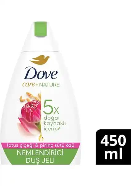 Dove Care By Nature Nemlendirici Duş Jeli Lotus Çiçeği ve Pirinç Sütü Özleri ile Doğal Temizlik