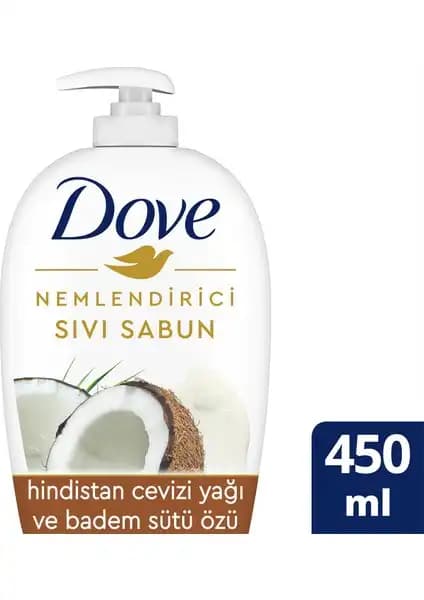 Dove Nemlendirici Sıvı Sabun Hindistan Cevizi Yağı ve Badem Sütü Özleriyle Cilt Bakımı