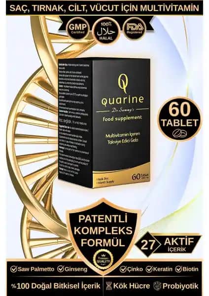 Dr. Sammy's Quarine Saç, Cilt ve Tırnak Sağlığını Destekleyen Doğal Takviye Ürünü