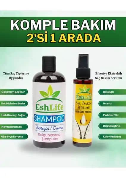 ESH Life Sac Uzatan Dolgunlaştırıcı Onarıcı Bakım Seti Saç Sağlığını Yeniden Kazandırır