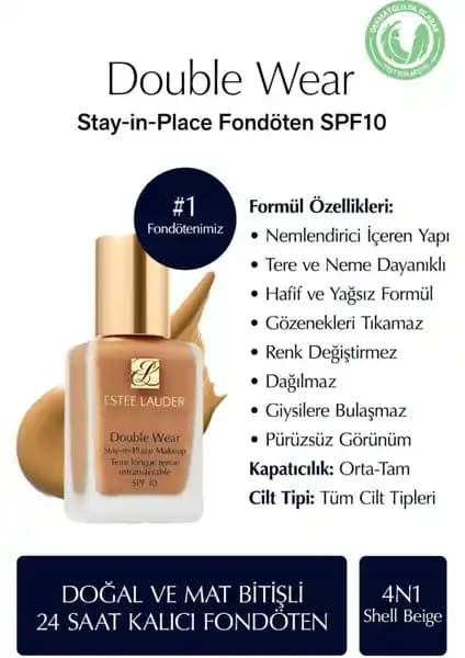 Estée Lauder Double Wear Stay-in-Place Fondöten SPF 10: Uzun Süreli Kalıcılık ve Mükemmel Kapatıcılık