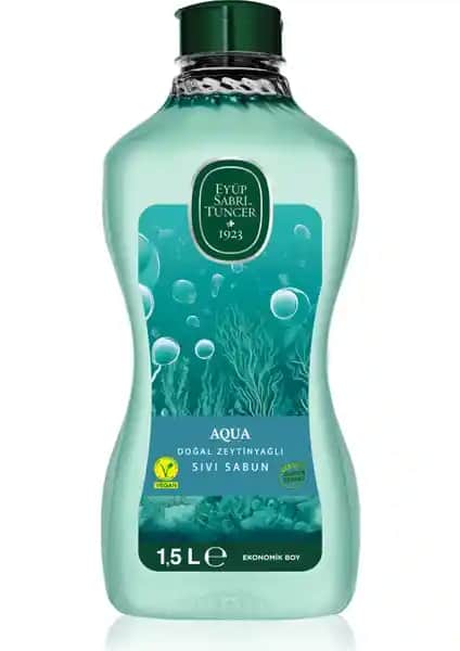 Eyüp Sabri Tuncer Zeytin Yağlı Sıvı Sabun Aqua 1,5 Lt Doğal ve Ekonomik Temizlik Seçeneği