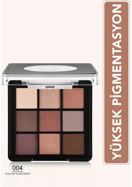 Flormar 9'lu Kremsi Dokulu ve Mat Bitişli Göz Farı Paleti (004 Follow Your Heart)