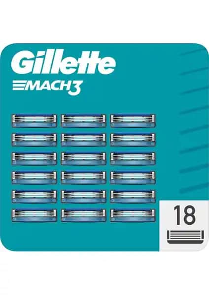 Gillette Mach3 18'li Yedek Tıraş Bıçağı Paketi: Uzun Ömürlü ve Güvenilir Performans