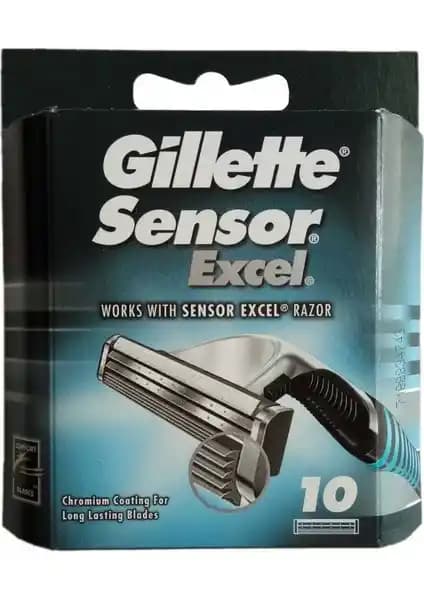 Gillette Sensor Excel Yedek Bıçakları 10'lu Paket Güvenli ve Ekonomik Tıraş Deneyimi