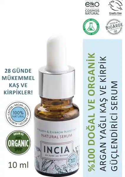 INCIA %100 Doğal Kaş ve Kirpik Güçlendirici Serum ile Göz Alıcı ve Dolgun Bakışlar