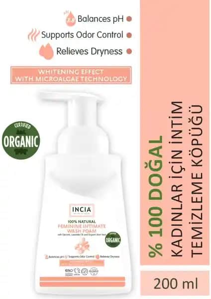 İnciya %100 Doğal İntim Yıkama Köpüğü ile Günlük Hijyen ve Ferahlık Sağlayın
