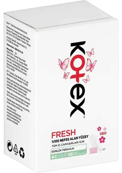 Kotex İnce Çanta Paketleri 56'lı Parfümlü Kadın Pedleri Günlük Hijyen ve Rahatlık İçin