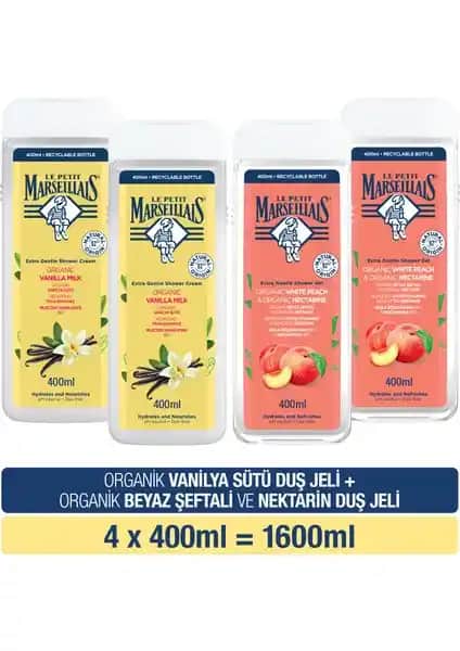 Le Petit Marseillais Vanilya Sütü ve Beyaz Şeftali Nektarin Duş Jeli Seti