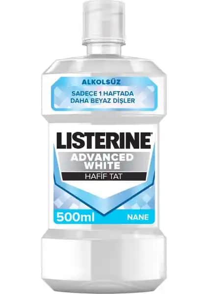 Listerine Advanced White Hafif Tat 500 ml: Diş Beyazlatma ve Ağız Sağlığı İçin Güvenilir Çözüm