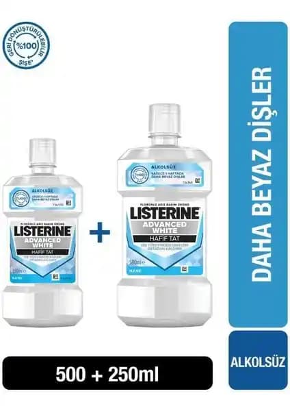 Listerine Advanced White Hafif Tat Alkolsüz Ağız Bakım Suyu: Beyazlatıcı ve Ferahlatıcı Özellikler