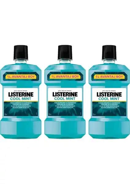Listerine Cool Mint 1000 ml x 3 ile etkili ve uzun süreli ağız bakımı sağlayan güvenilir ürün