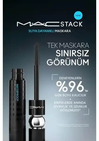 Mac M·a·cstack Waterproof Maskara: Suya Dayanıklı ve Uzun Süre Kalıcı Kirpik Maskarası