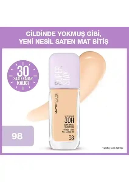 Maybelline Super Stay Lumi Matte Fondöten 98: Uzun Süre Kalıcı Doğal ve Mat Görünüm