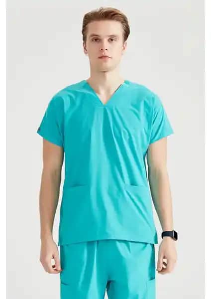 Mooda Medikal Benetton Yeşili Yeni Model Tek Üst Forması Sağlık Çalışanları İçin