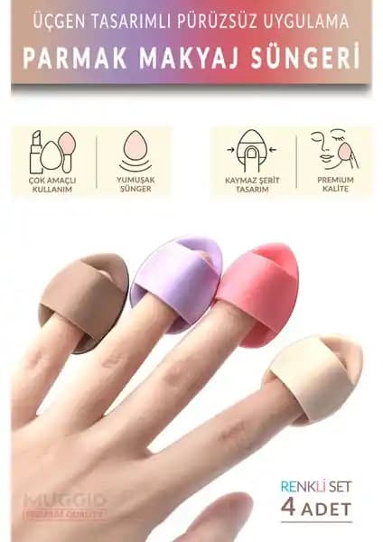 Muggio Parmak Makyaj Süngeri: Çok Yönlü ve Kullanışlı Profesyonel Makyaj Aracı