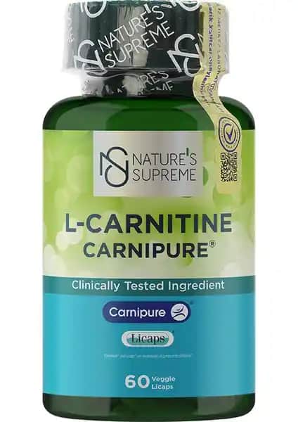 Nature's Supreme L-Carnitine Carnipure 60 Kapsül ile Enerji ve Metabolizma Desteği