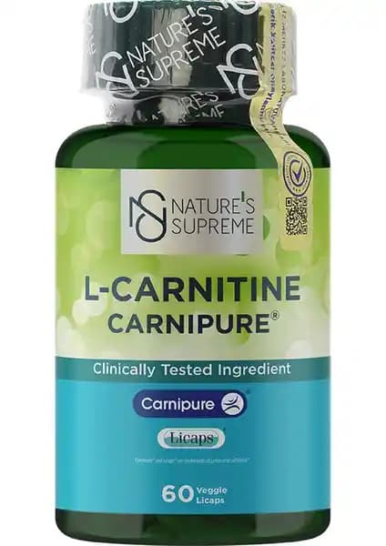 Nature's Supreme L-Carnitine Carnipure 60 Kapsül ile Enerji ve Metabolizma Desteği