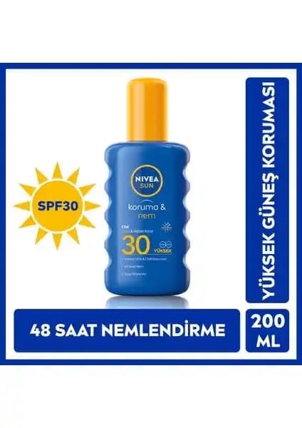 Nivea Sun SPF30 Güneş Koruyucu ve Nemlendirici Sprey Güvenilir Koruma ve Uzun Süreli Nemlendirme
