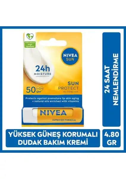 Nivea Sun Yüksek Güneş Koruma Dudak Bakım Kremi SPF50 ile Güçlü ve Nemlendirici Koruma