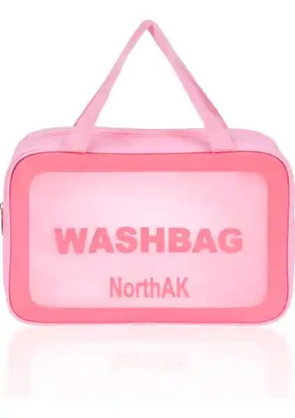 NorthAK Şeffaf Seyahat Makyaj Çantası Büyük Boy Dayanıklı ve Şık Tasarım