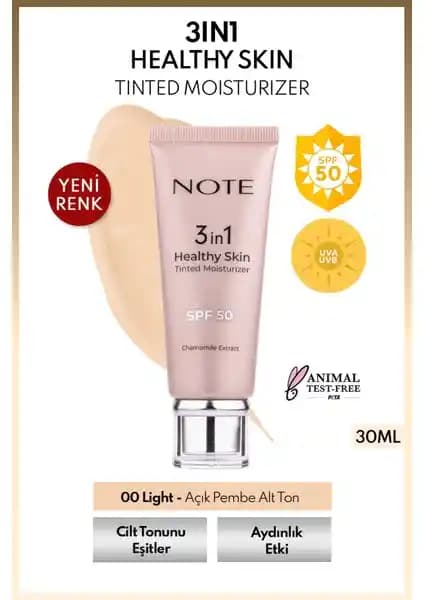 Note Cosmetics 3'ü Bir Arada Nemlendirici SPF 50 Cilt Bakımında Pratik ve Çok Fonksiyonlu Ürün
