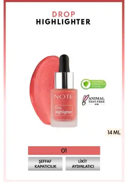 Note Cosmetics Drop Highlighter 01 Pearl Rose ile Doğal ve Parlak Cilt Görünümü Sağlama