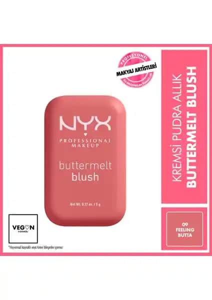 NYX Buttermelt Allık: Yüksek Pigmentasyon ve Doğal Görünüm Sunan Kremsi Allık