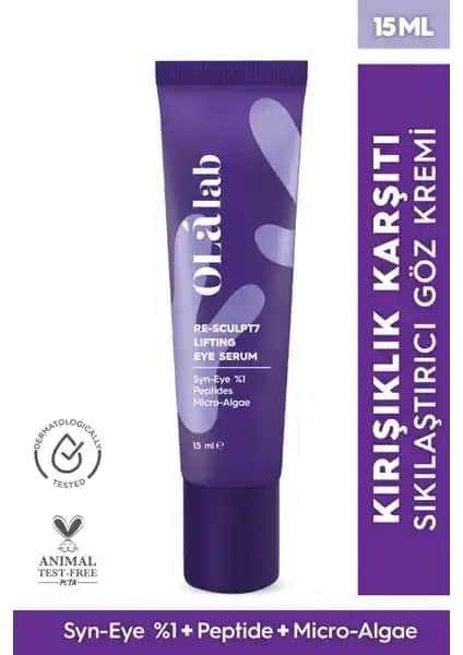 OlaLab Yaşlanma Önleyici Mikro-Alg ve Peptit Göz Kremi - Cilt Yenileme ve Göz Çevresi Bakımı