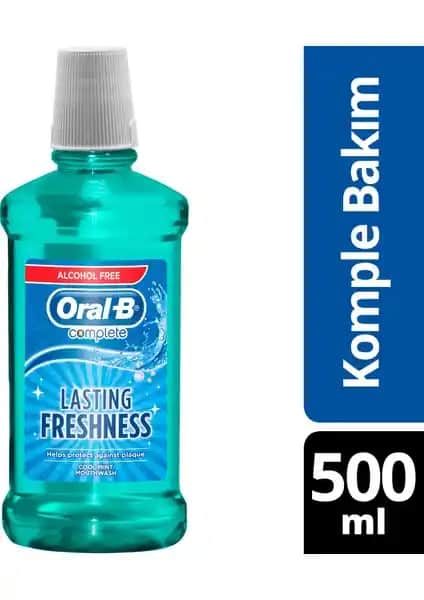 Oral-B Alkolsüz Ağız Çalkalama Suyu Komple Bakım 500 ml Sağlıklı ve Ferah Bir Nefes İçin