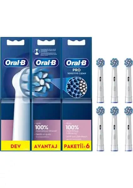 Oral-B Hassas Dişler İçin Yedek Başlıklı Şarjlı Diş Fırçası 6'lı Paket