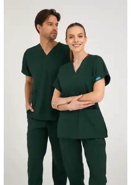 Pozitif Üniforma Avcı Yeşili Likralı Hemşire Forması Takımı Detaylı Tanıtımı ve Özellikleri