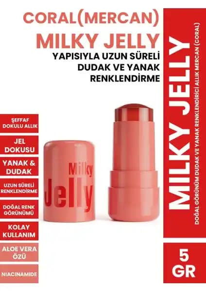 Procsın Milky Jelly Doğal Görünüm Dudak ve Yanak Renklendirici Allık Mercan 5g