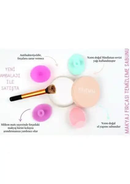 Ravenna Makyaj Fırçası ve Süngeri İçin Doğal Temizleme Sabunu 120g şık metal kutuda