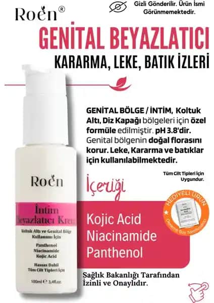 Roen Genital Bölge Beyazlatıcı Krem: Hassas Bölgeler İçin Güvenilir Cilt Aydınlatıcı Çözüm