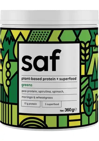 Saf Nutrition Greens Mix Çilek Unisex Protein Tozları Sağlıklı ve Lezzetli Protein Takviyesi