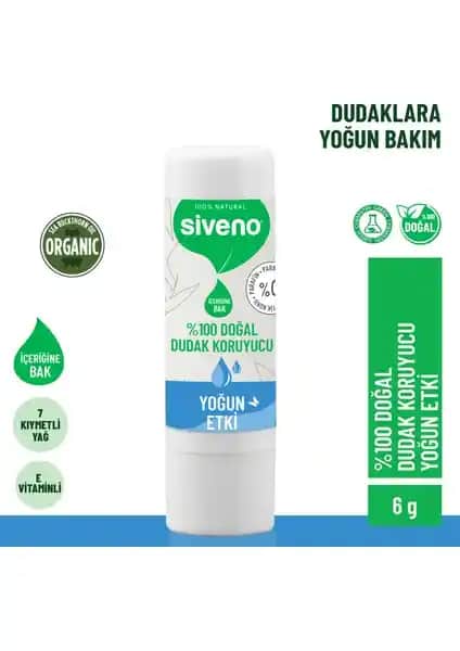 Siveno %100 Doğal Dudak Koruyucu: Yoğun Nem ve Koruma Sağlayan Lip Balm