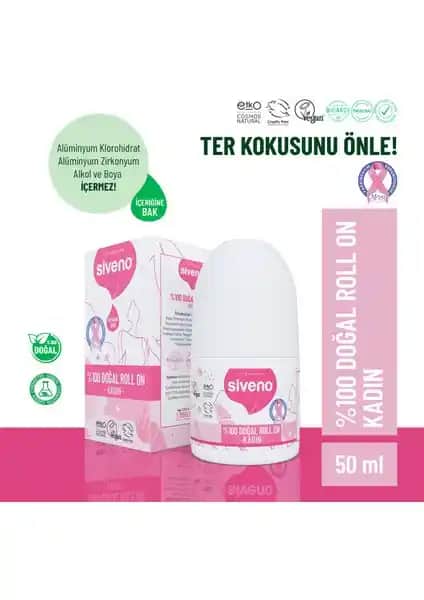 Siveno %100 Doğal Kadın Roll On Deodorantı: Temiz İçerik ve Çevre Dostu Koruma